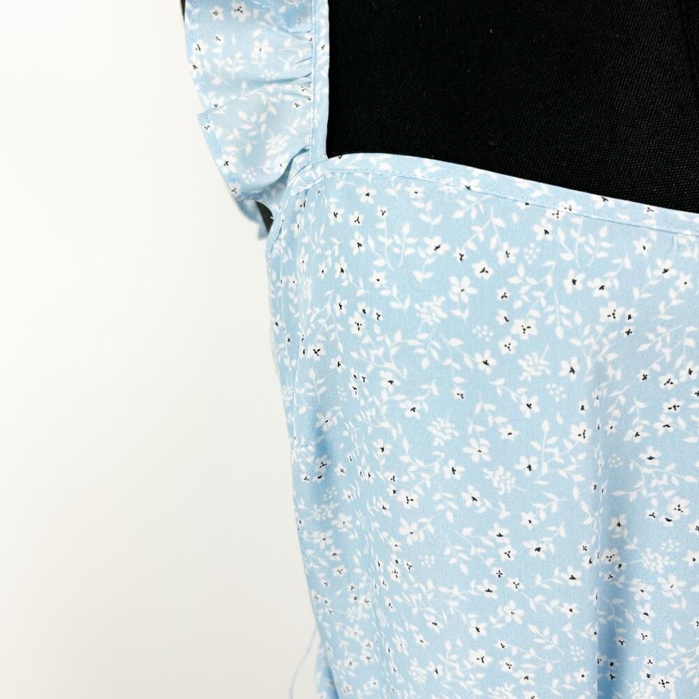 Likely Charlotte Light Blue Floral Mini Dress Ruffle Sundress Spring Womens Sz S - Picture 12 of 13